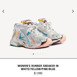 WOMEN'S RUNNER SNEAKER IN WHITE/YELLOW/PINK/BLUE